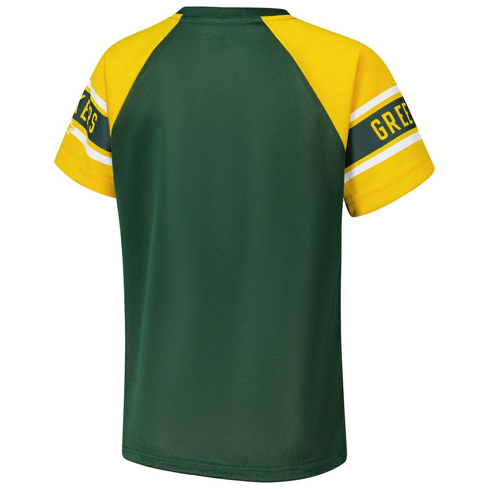 Starter Women's 1st Rounder Color Block Raglan Top - Green Bay Packers Tops