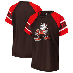 Starter Women's 1st Rounder Color Block Raglan Top - Cleveland Browns Tops