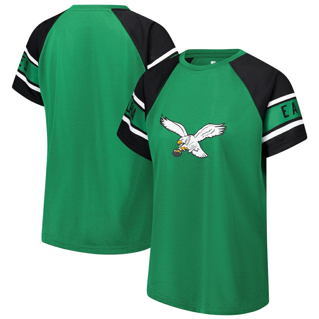 Starter Women's 1st Rounder Color Block Raglan Top - Philadelphia Eagles Tops