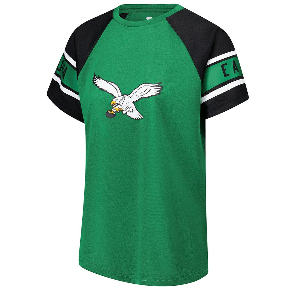 Starter Women's 1st Rounder Color Block Raglan Top - Philadelphia Eagles Tops