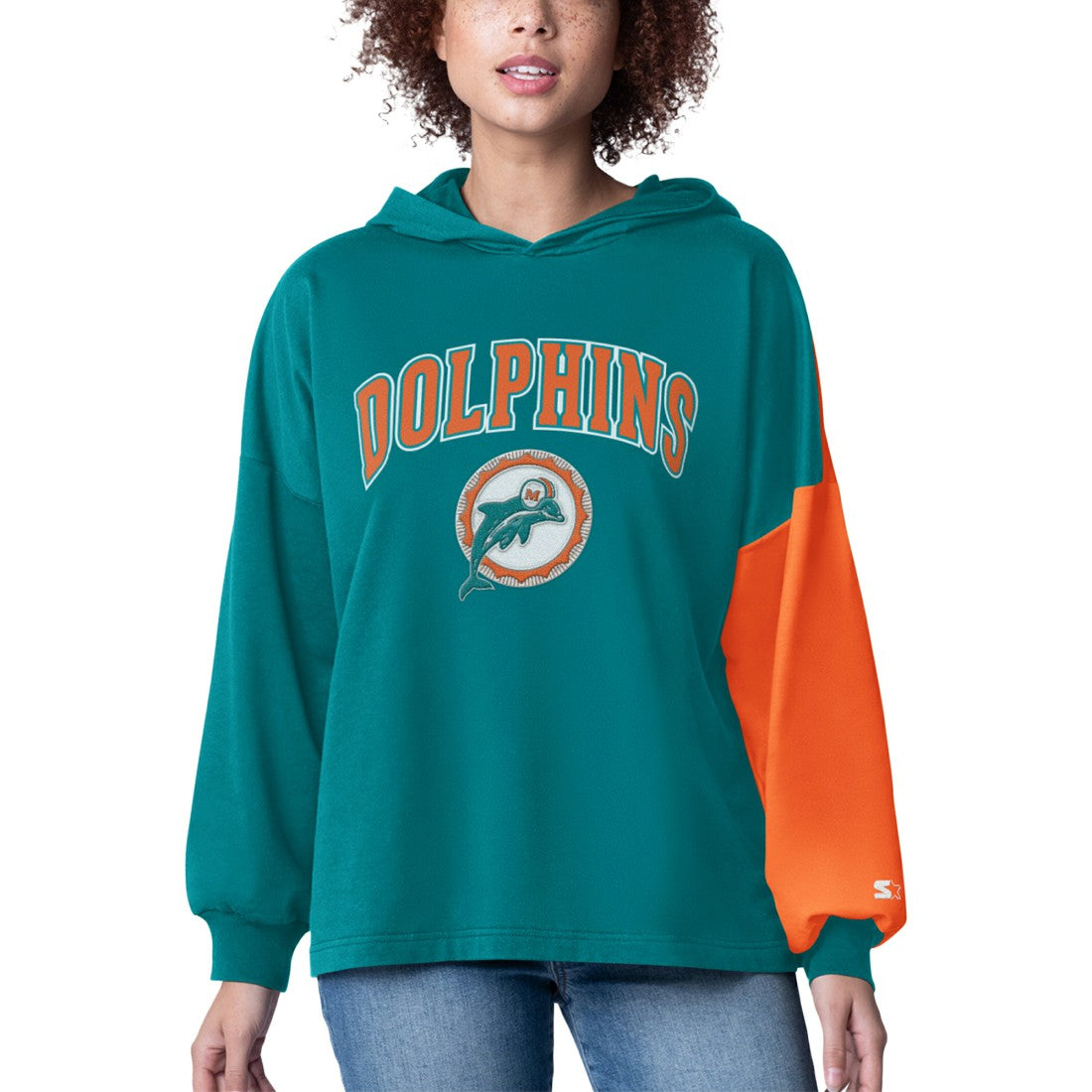 Starter Women's Power Move Long Sleeve Pullover Hoodie - Miami Dolphins Hoodies
