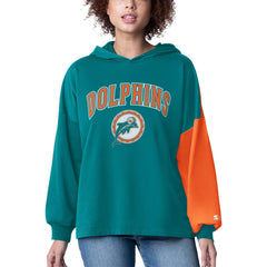 Starter Women's Power Move Long Sleeve Pullover Hoodie - Miami Dolphins Hoodies