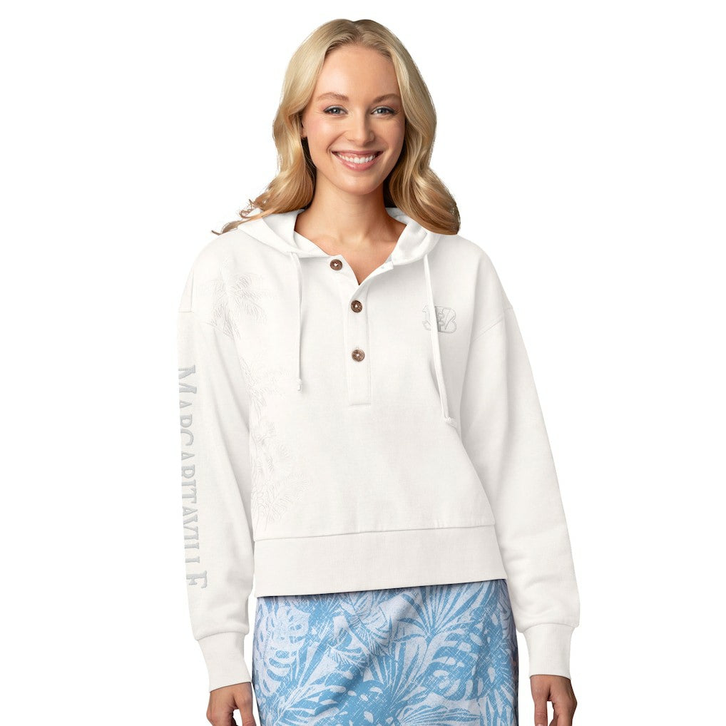 Margaritaville Women's Island Dream Solid Pullover Hoodie - Cincinnati Bengals Hoodies