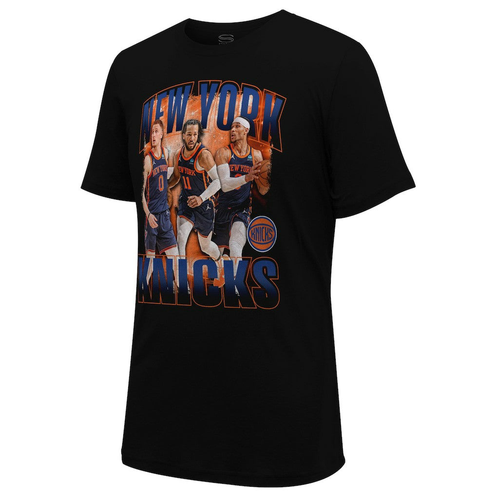 Jalen Brunson, Donte DiVincenzo & Josh Hart New York Knicks Stadium Essentials Unisex Trio T-Shirt