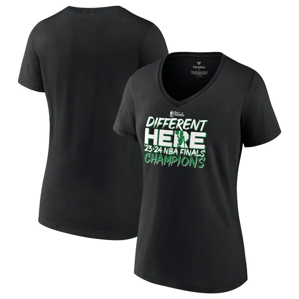 Fanatics Boston Celtics Women's 2024 NBA Finals Champions Pump Fake Hometown Originals V-Neck T-Shirt