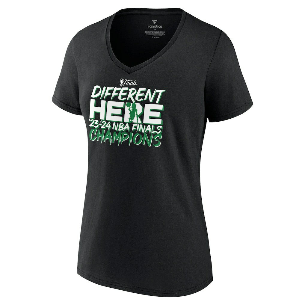 Fanatics Boston Celtics Women's 2024 NBA Finals Champions Pump Fake Hometown Originals V-Neck T-Shirt