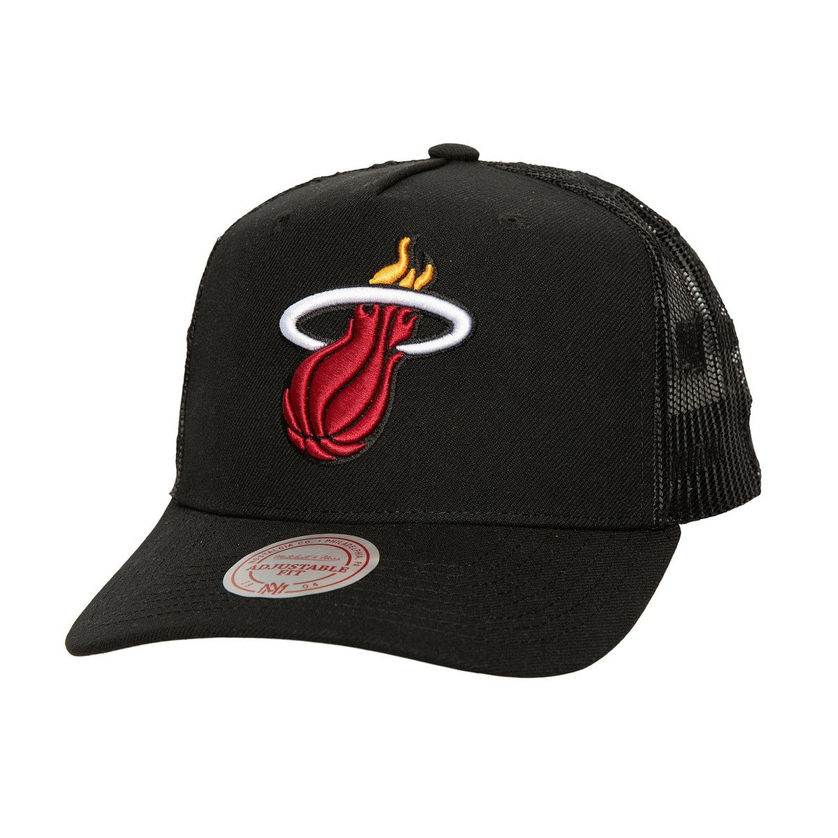 Mitchell & Ness Miami Heat Monogram Allover Logo Mesh Trucker Adjustable Hat