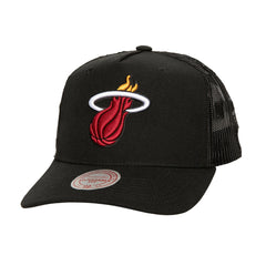 Mitchell & Ness Miami Heat Monogram Allover Logo Mesh Trucker Adjustable Hat
