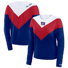WEAR by Erin Andrews Women's Chevron Tri-Blend Long Sleeve T-Shirt - New York Giants T-shirts