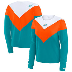 WEAR by Erin Andrews Women's Chevron Tri-Blend Long Sleeve T-Shirt - Miami Dolphins T-shirts