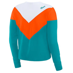 WEAR by Erin Andrews Women's Chevron Tri-Blend Long Sleeve T-Shirt - Miami Dolphins T-shirts