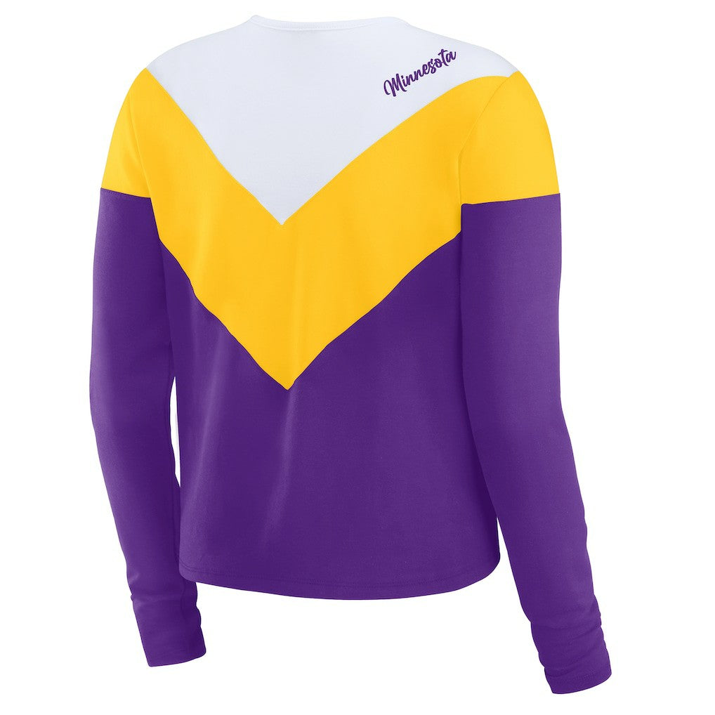 WEAR by Erin Andrews Women's Chevron Tri-Blend Long Sleeve T-Shirt - Minnesota Vikings T-shirts