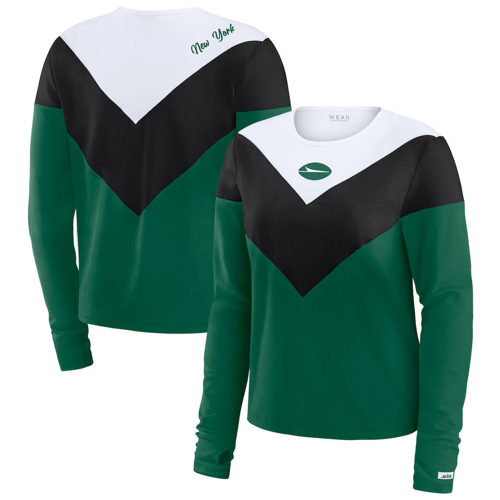 WEAR by Erin Andrews Women's Chevron Tri-Blend Long Sleeve T-Shirt - New York Jets T-shirts
