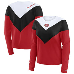 WEAR by Erin Andrews Women's Plus Size Chevron Tri-Blend Long Sleeve T-Shirt - San Francisco 49ers T-shirts
