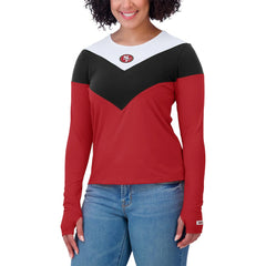 WEAR by Erin Andrews Women's Plus Size Chevron Tri-Blend Long Sleeve T-Shirt - San Francisco 49ers T-shirts