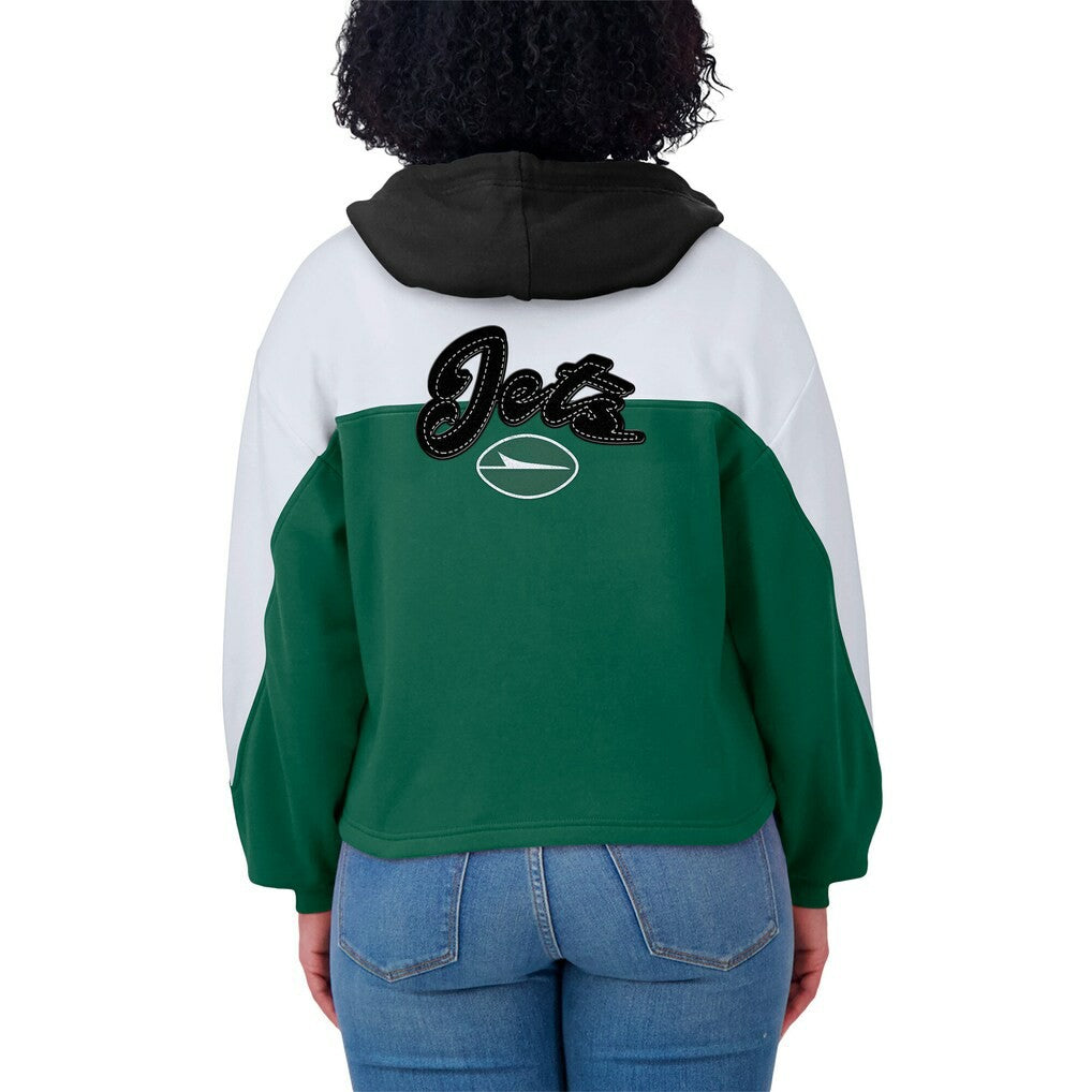 WEAR by Erin Andrews Women's Color Block Full-Zip Hoodie - New York Jets Hoodies
