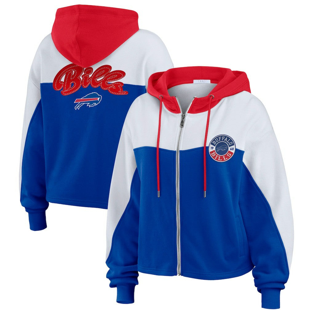 WEAR by Erin Andrews Women's Plus Size Color Block Full-Zip Hoodie - Buffalo Bills Hoodies