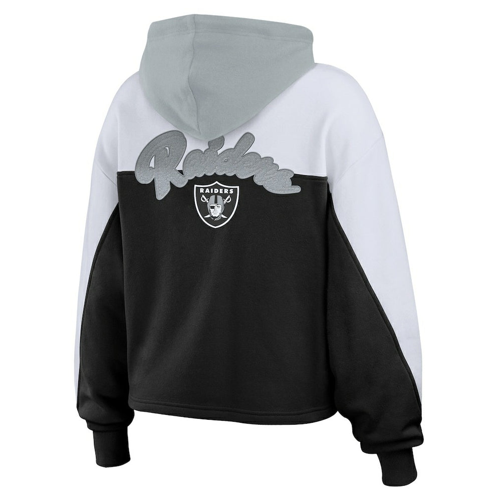 WEAR by Erin Andrews Women's Plus Size Color Block Full-Zip Hoodie - Las Vegas Raiders Hoodies