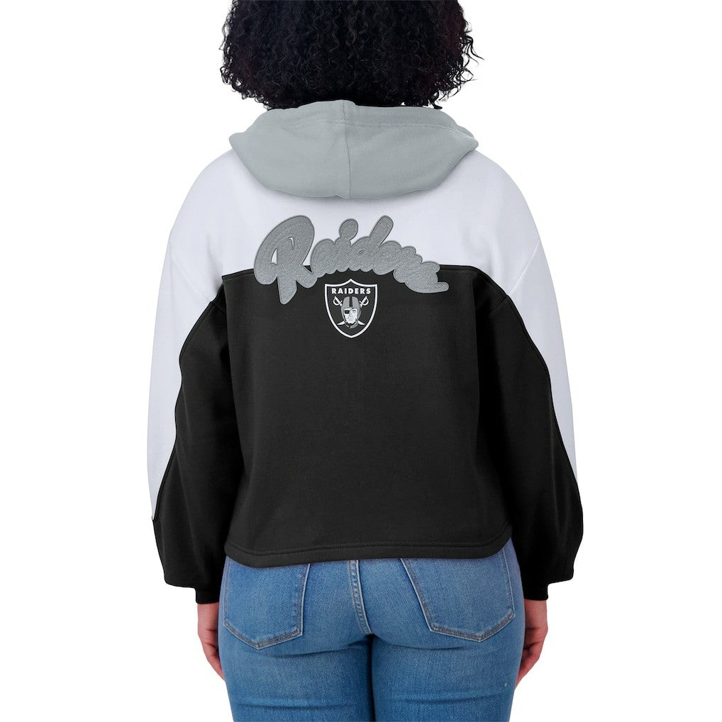 WEAR by Erin Andrews Women's Plus Size Color Block Full-Zip Hoodie - Las Vegas Raiders Hoodies