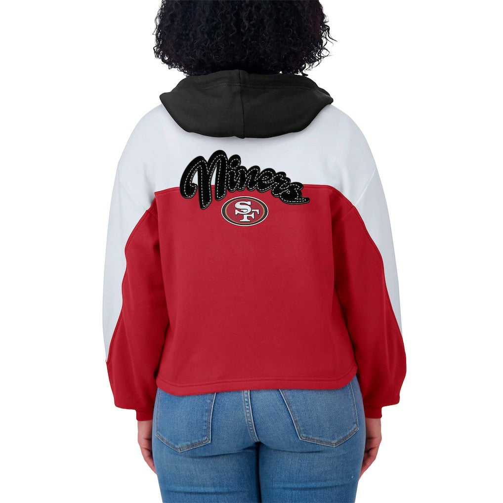 WEAR by Erin Andrews Women's Plus Size Color Block Full-Zip Hoodie - San Francisco 49ers Hoodies