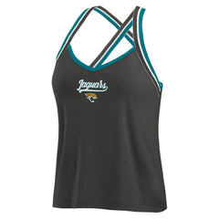 WEAR by Erin Andrews Women's Cross Strap Tri-Blend Tank Top - Jacksonville Jaguars Tops