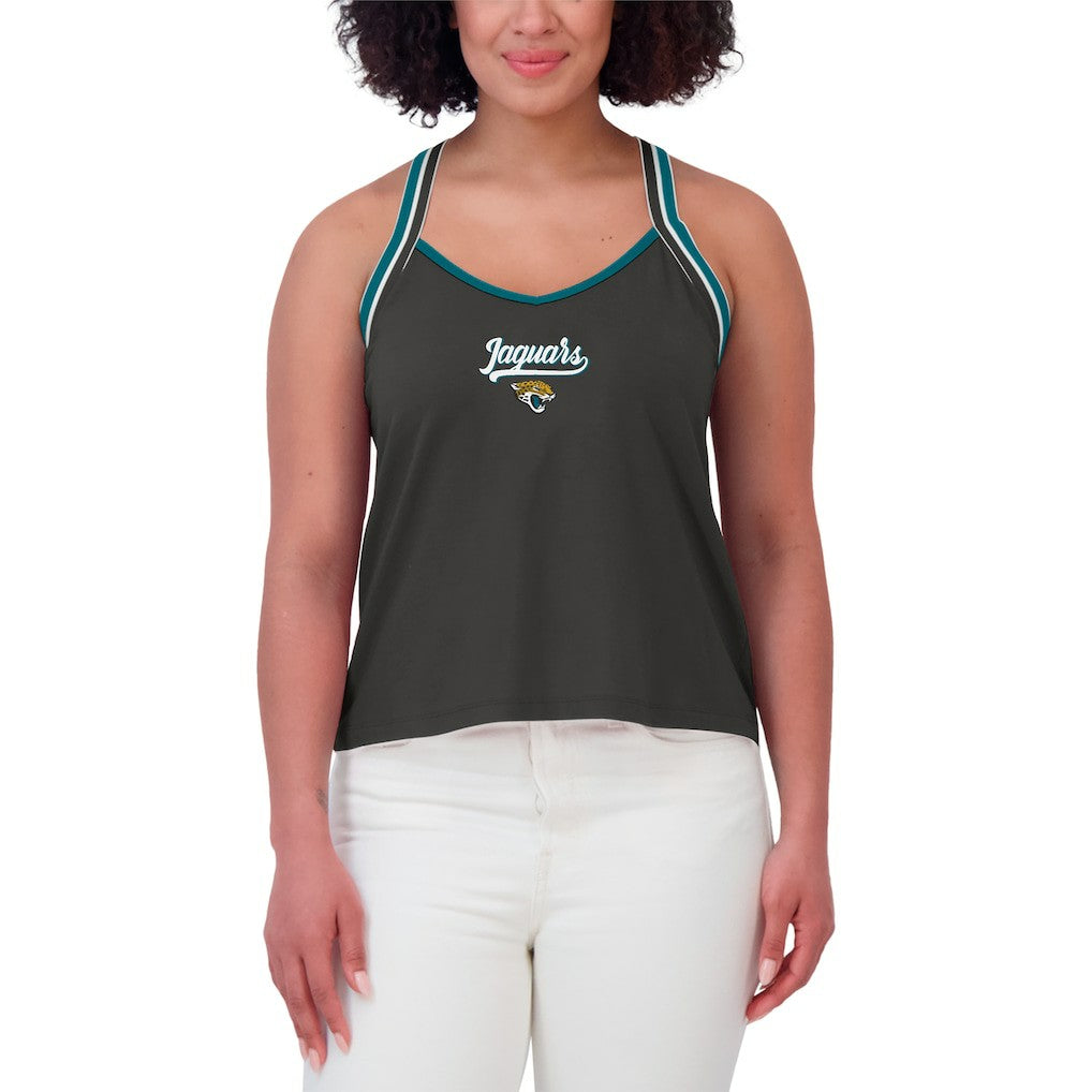 WEAR by Erin Andrews Women's Cross Strap Tri-Blend Tank Top - Jacksonville Jaguars Tops