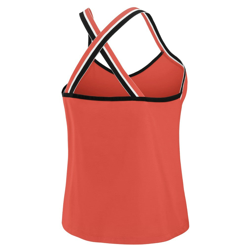 WEAR by Erin Andrews Women's Cross Strap Tri-Blend Tank Top - Kansas City Chiefs Tops