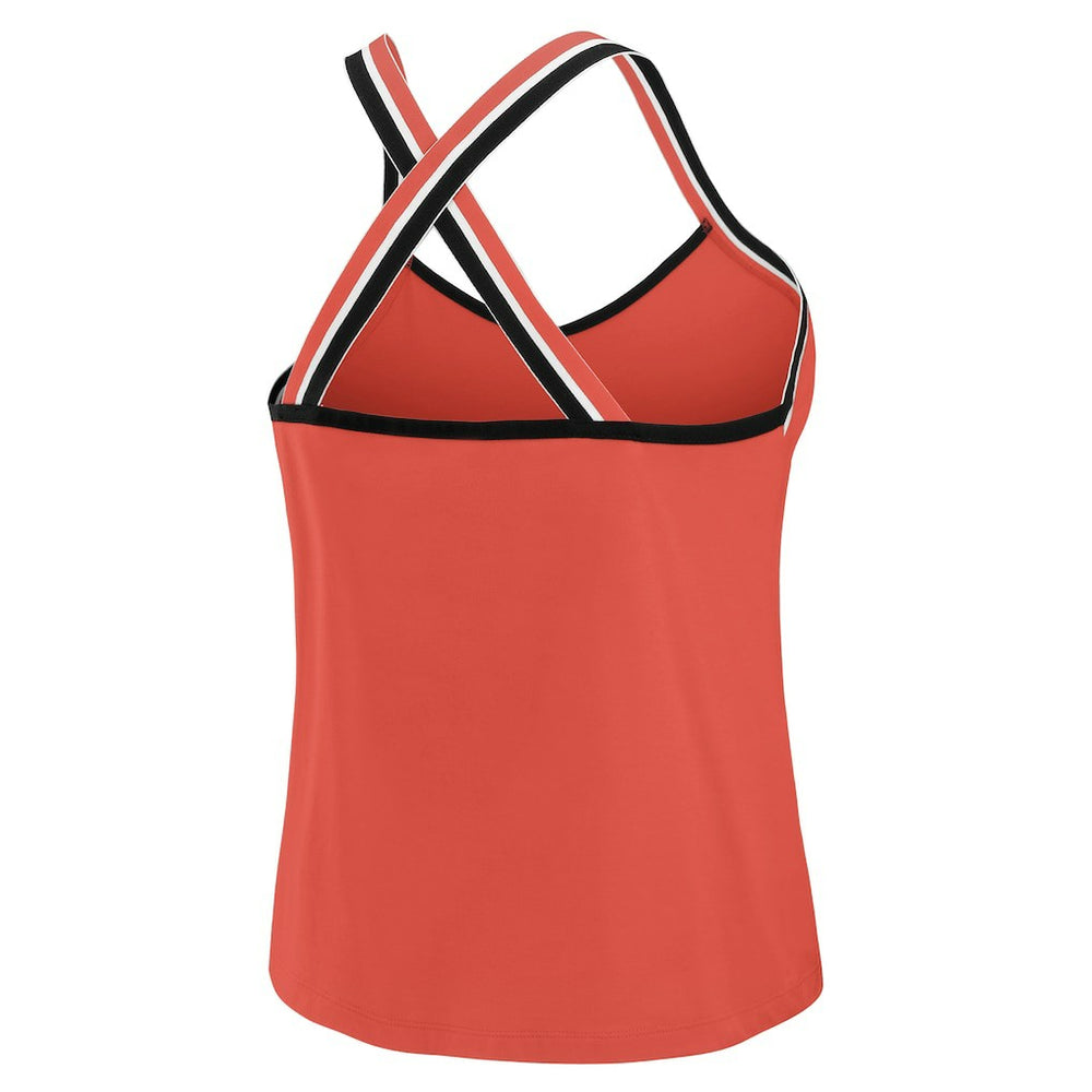WEAR by Erin Andrews Women's Cross Strap Tri-Blend Tank Top - Kansas City Chiefs Tops