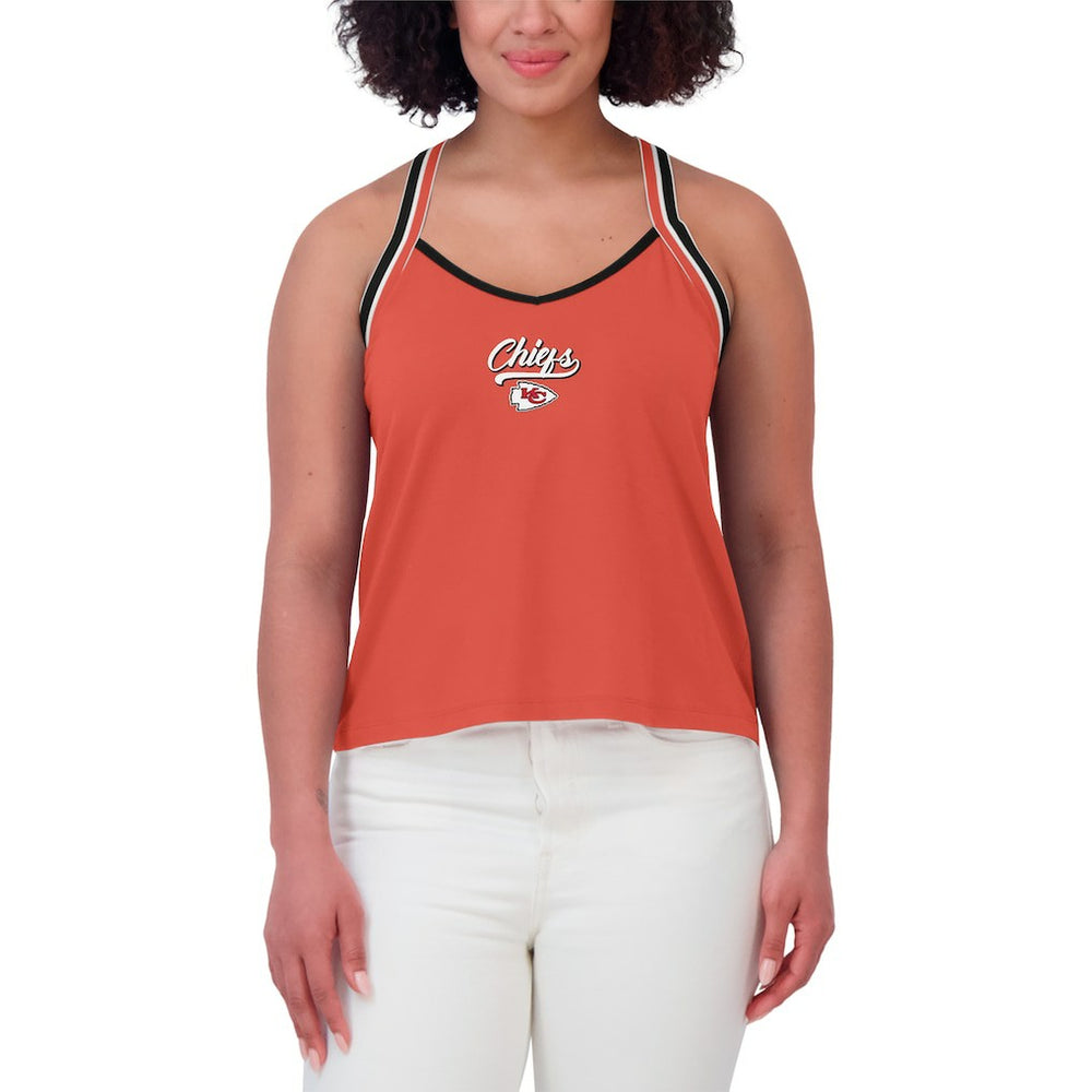 WEAR by Erin Andrews Women's Cross Strap Tri-Blend Tank Top - Kansas City Chiefs Tops
