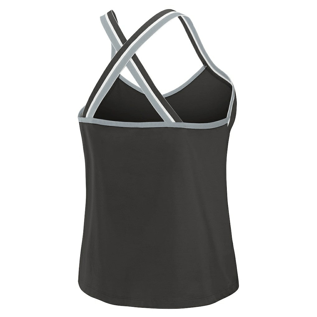WEAR by Erin Andrews Women's Cross Strap Tri-Blend Tank Top - Las Vegas Raiders Tops
