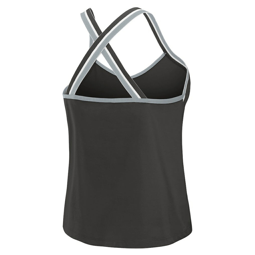 WEAR by Erin Andrews Women's Cross Strap Tri-Blend Tank Top - Las Vegas Raiders Tops