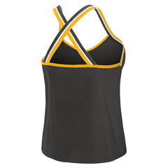 WEAR by Erin Andrews Women's Cross Strap Tri-Blend Tank Top - Pittsburgh Steelers Tops
