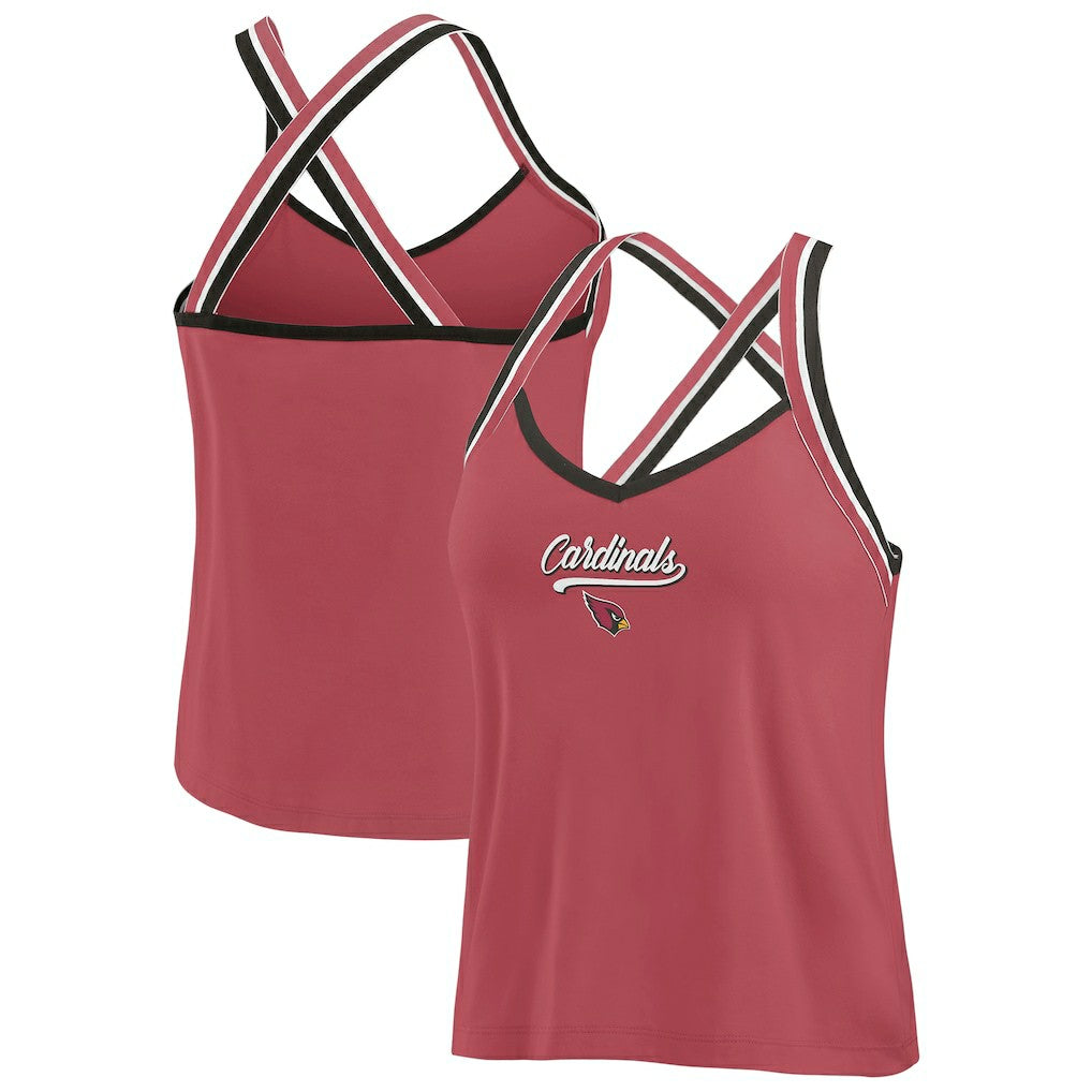 WEAR by Erin Andrews Women's Cross Strap Tri-Blend Tank Top - Arizona Cardinals Tops