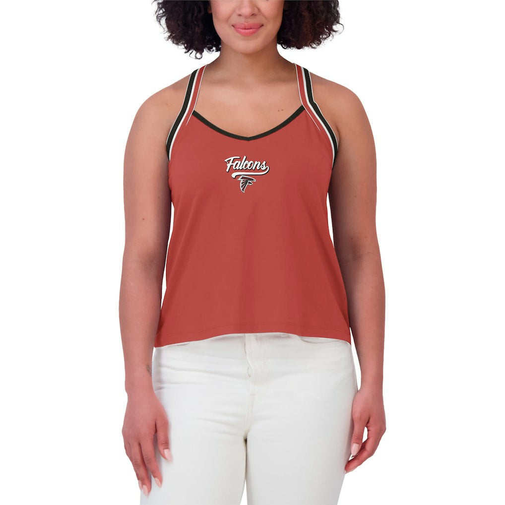 WEAR by Erin Andrews Women's Cross Strap Tri-Blend Tank Top - Atlanta Falcons Tops