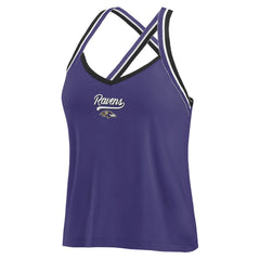WEAR by Erin Andrews Women's Cross Strap Tri-Blend Tank Top - Baltimore Ravens Tops