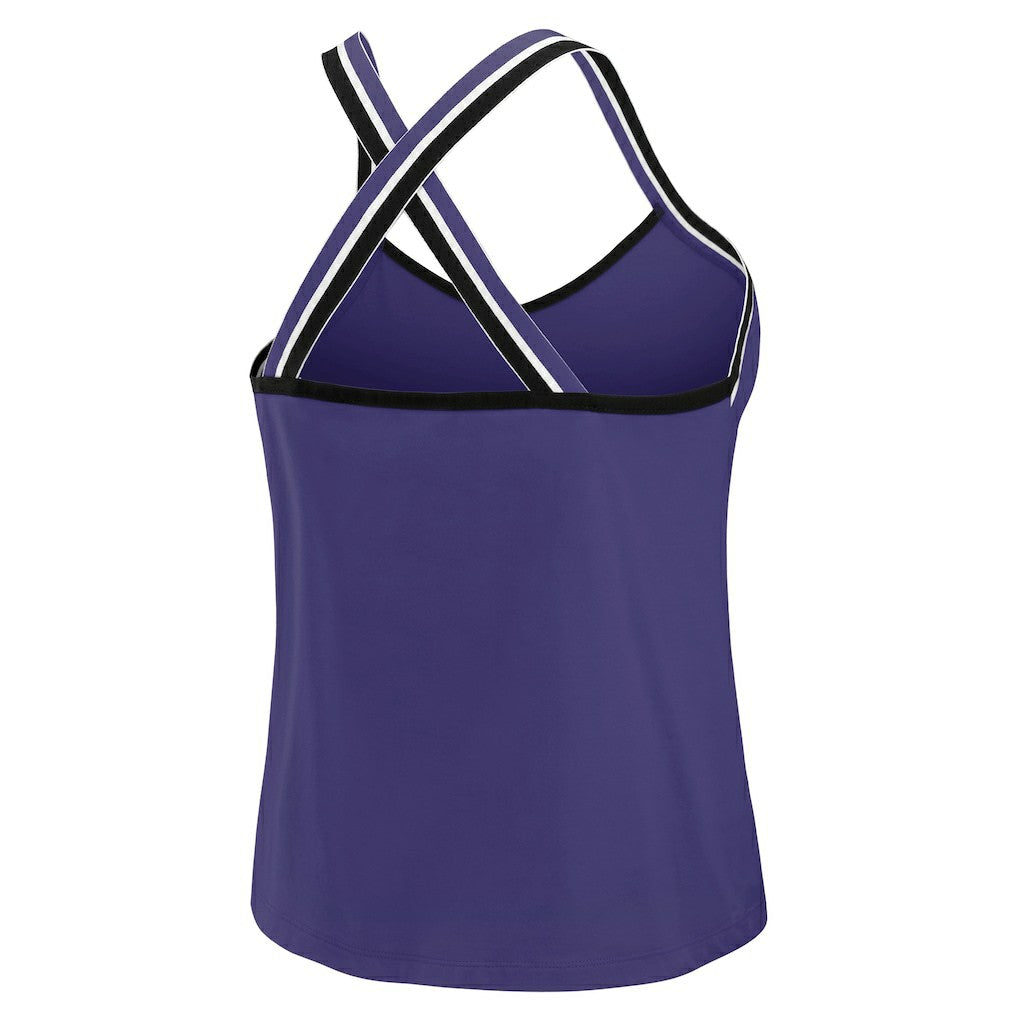 WEAR by Erin Andrews Women's Cross Strap Tri-Blend Tank Top - Baltimore Ravens Tops
