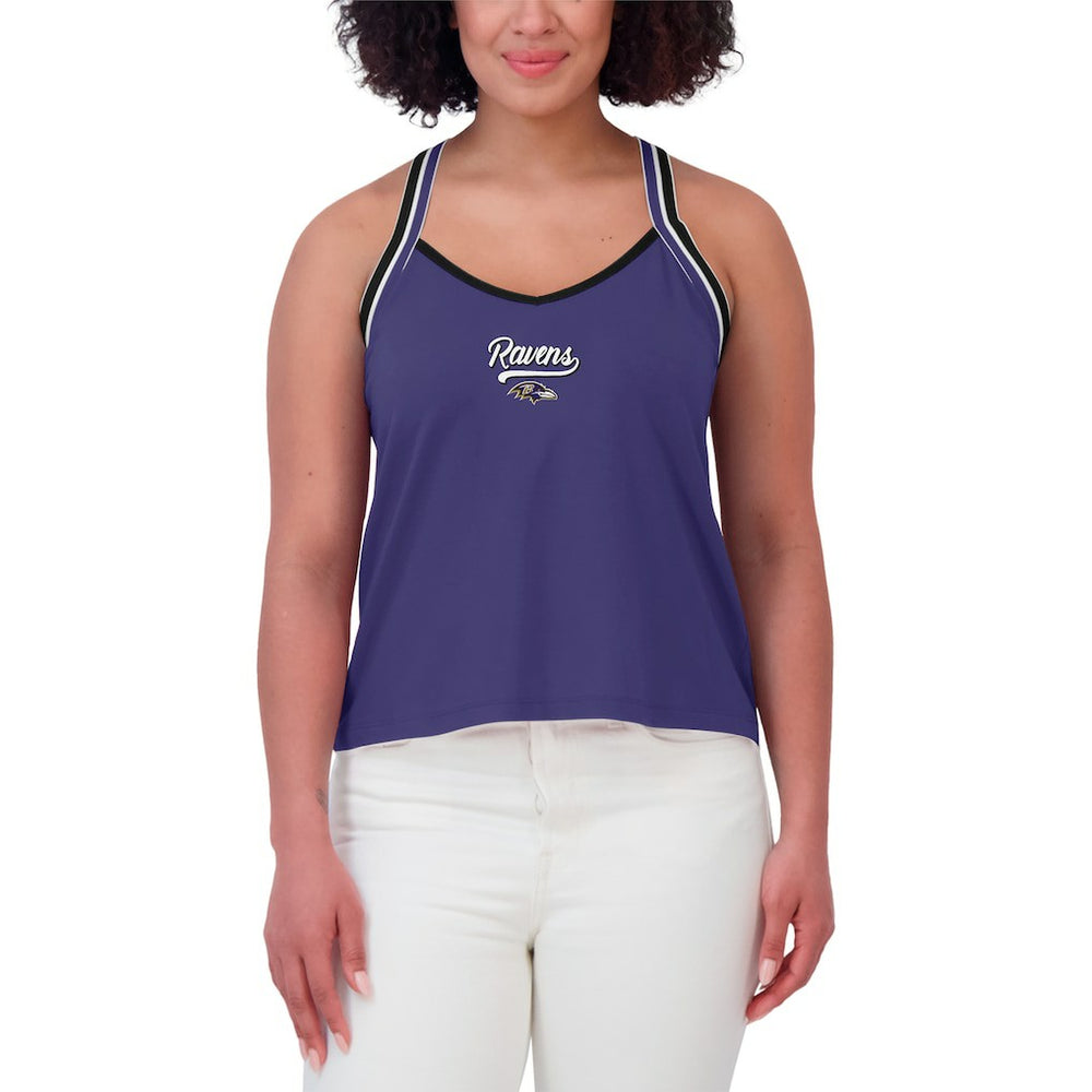 WEAR by Erin Andrews Women's Cross Strap Tri-Blend Tank Top - Baltimore Ravens Tops