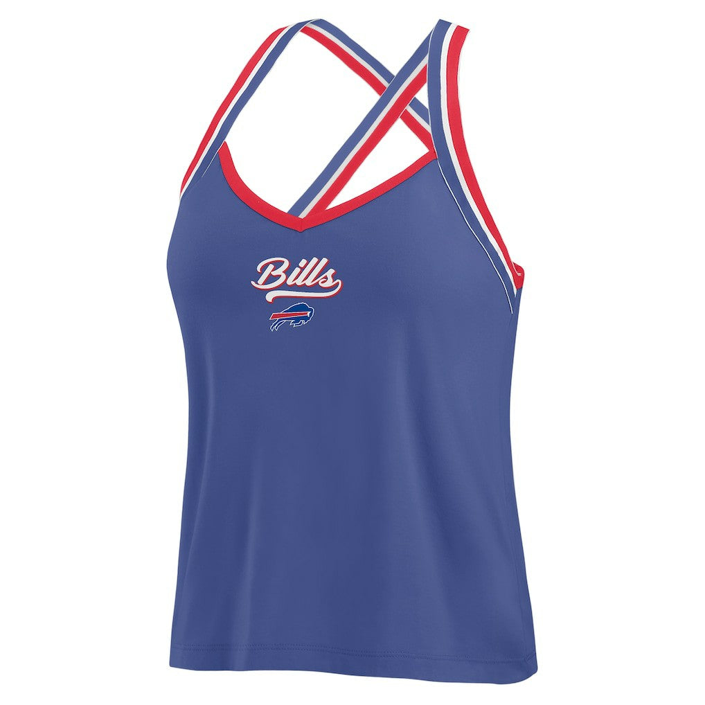 WEAR by Erin Andrews Women's Cross Strap Tri-Blend Tank Top - Buffalo Bills Tops