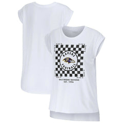 WEAR by Erin Andrews Women's Checker Muscle Tank Top - Baltimore Ravens Tops