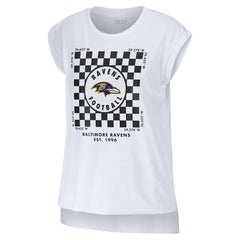 WEAR by Erin Andrews Women's Checker Muscle Tank Top - Baltimore Ravens Tops