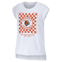 WEAR by Erin Andrews Women's Checker Muscle Tank Top - Cincinnati Bengals Tops