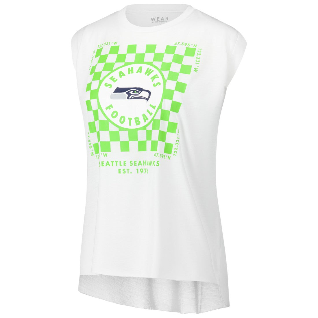 WEAR by Erin Andrews Women's Checker Muscle Tank Top - Seattle Seahawks Tops