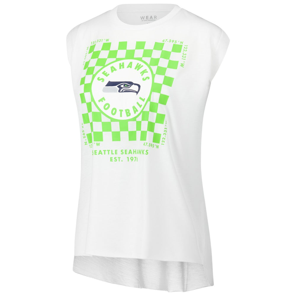 WEAR by Erin Andrews Women's Checker Muscle Tank Top - Seattle Seahawks Tops