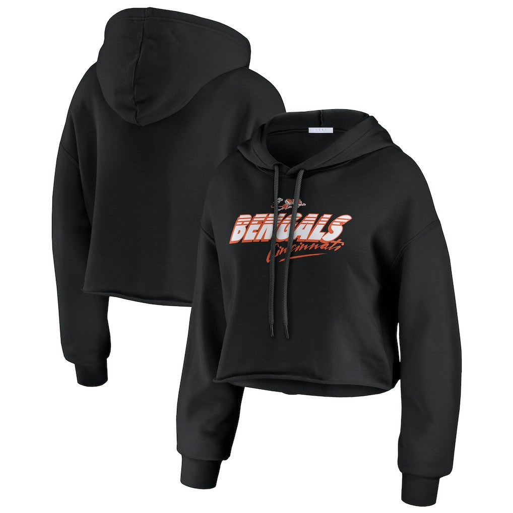 WEAR by Erin Andrews Women's Prime Cropped Pullover Hoodie - Cincinnati Bengals Hoodies