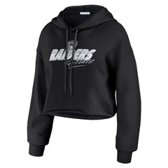 WEAR by Erin Andrews Women's Prime Cropped Pullover Hoodie - Las Vegas Raiders Hoodies