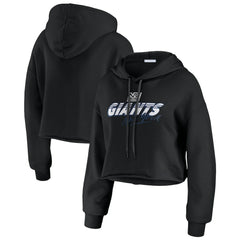 WEAR by Erin Andrews Women's Prime Cropped Pullover Hoodie - New York Giants Hoodies