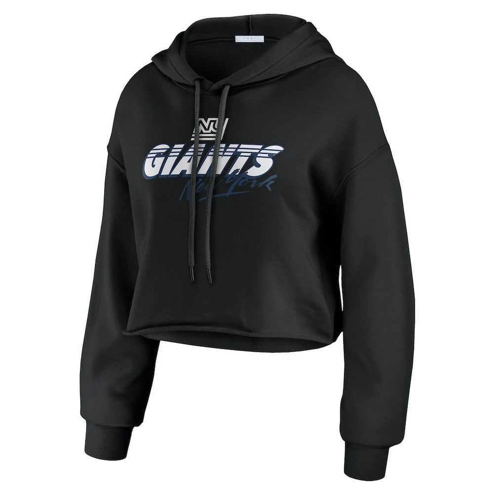 WEAR by Erin Andrews Women's Prime Cropped Pullover Hoodie - New York Giants Hoodies