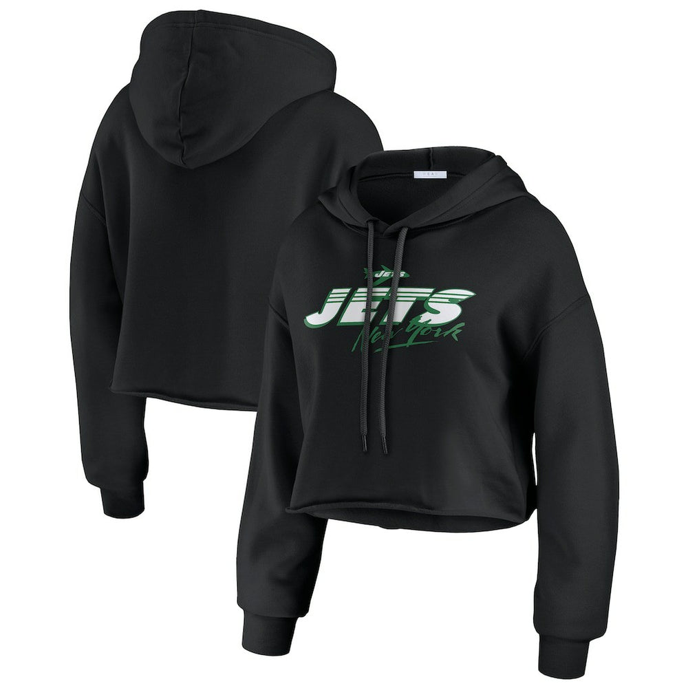 WEAR by Erin Andrews Women's Prime Cropped Pullover Hoodie - New York Jets Hoodies