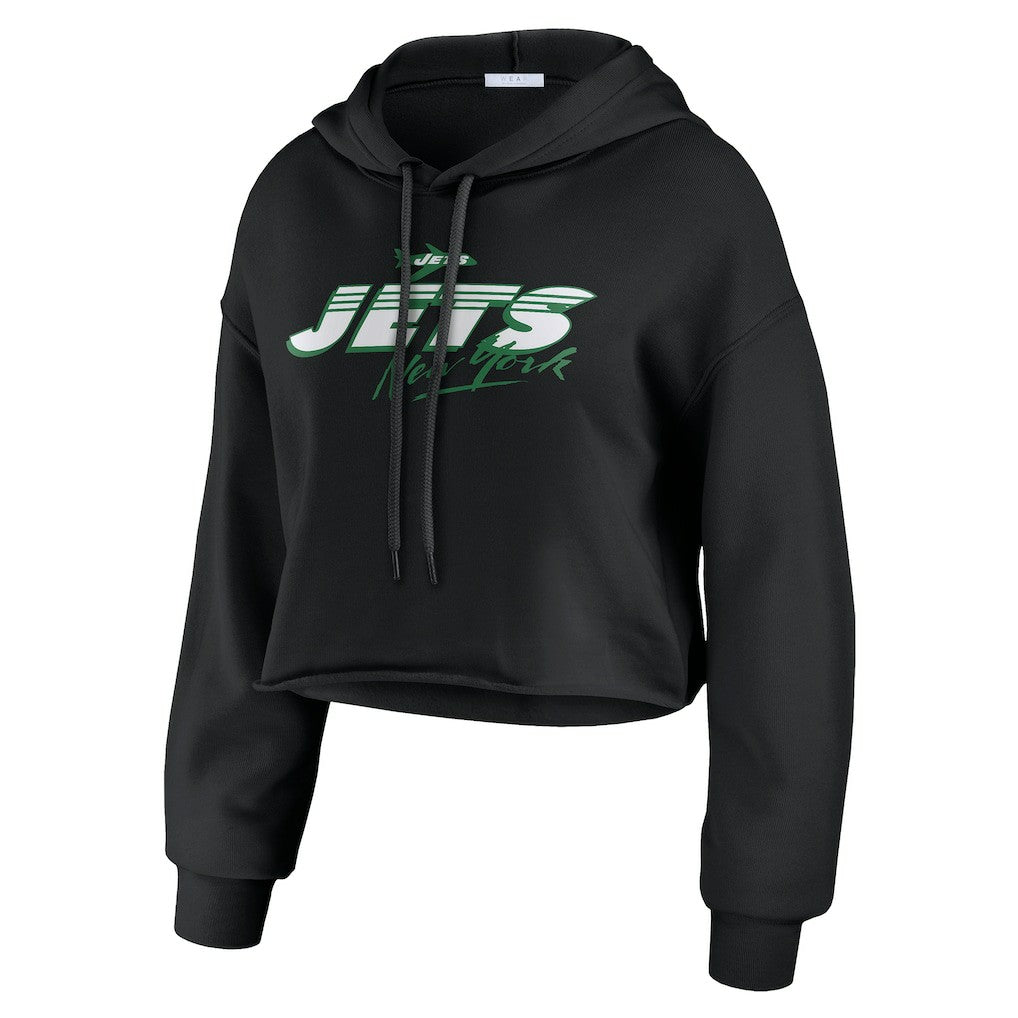 WEAR by Erin Andrews Women's Prime Cropped Pullover Hoodie - New York Jets Hoodies