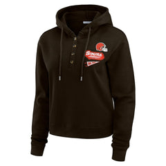 WEAR by Erin Andrews Women's Waffle-Knit Pullover Hoodie - Cleveland Browns Hoodies